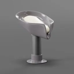 Modern Blender 3D model of a plastic soap stand with yellow soap, photorealistic bathroom accessory.