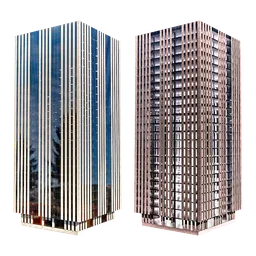 Detailed 22-story commercial tower 3D model with glass and metal façade optimized for Blender visualization.