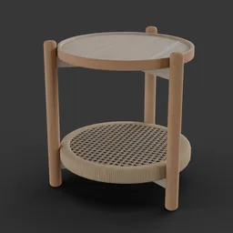 Round Wooden Threaded Stool