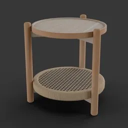 Round Wooden Threaded Stool