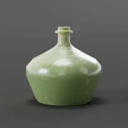 "A 3D model of a wine bottle with a wooden top on a gray surface, perfect for restaurant and bar scenes in Blender 3D. Inspired by ancient Chinese glass jars and rendered with substance designer, this model features a very grainy texture with verisimilitude. Save water and choose this wine bottle for your next 3D project."