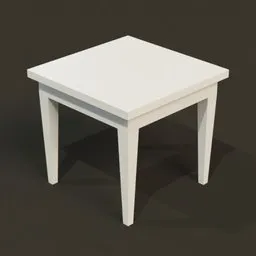 3D-rendered minimalist white coffee table model, ideal for Blender 3D interior design visualization.