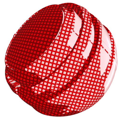 Red and white semi-procedural cartoon squares pattern texture for PBR-ready Blender 3D tiles category.