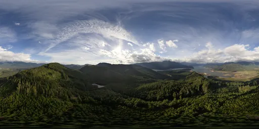 Aerial Mountain Landscape Cloudy Sky