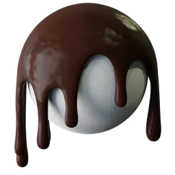 High-quality PBR chocolate material with realistic texture bumps for 3D modeling in Blender and similar applications.