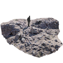 Broken Dry Stone Wall Terrace PBR Scan 1