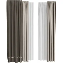 Modern linen and wool curtain set