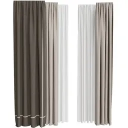 Modern linen and wool curtain set