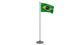 Blender 3D low-poly animated Brazilian flag, optimized for CG visualization with quad meshes, suitable for exterior rendering.