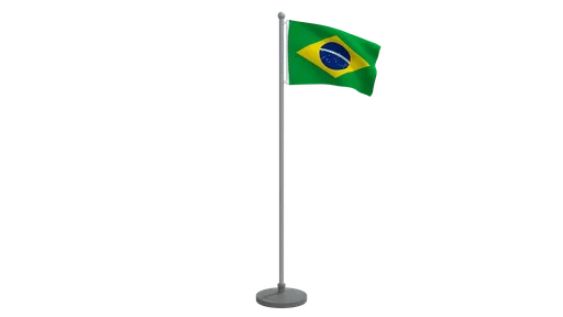 Blender 3D low-poly animated Brazilian flag, optimized for CG visualization with quad meshes, suitable for exterior rendering.