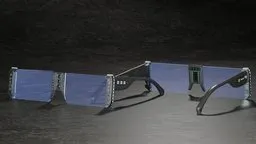 Realistic 3D-rendered AR/VR glasses model with high-resolution textures, available for Blender visualization.