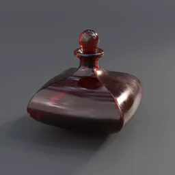 Customizable 3D red glass bottle model for Blender, ideal for animation and rendering projects.