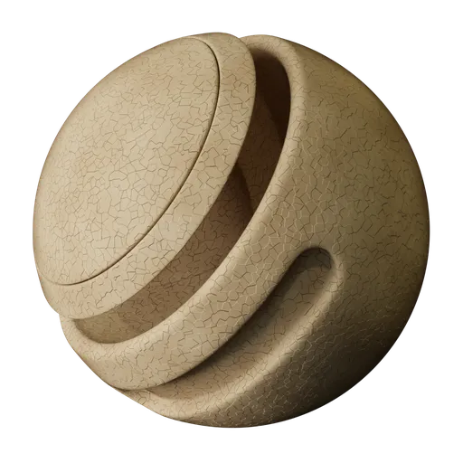 Textured Dry Desert Ground PBR shader preview for Blender 3D, showcasing a procedural, versatile surface.