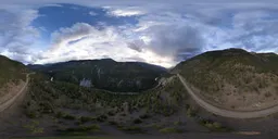 Aerial Valley Road Sunset