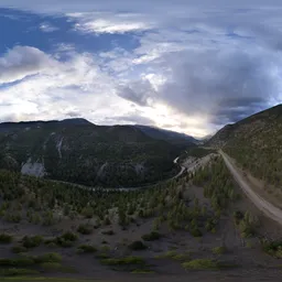 Aerial Valley Road Sunset