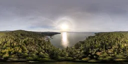 Sunny Cloudy Day Aerial Coast