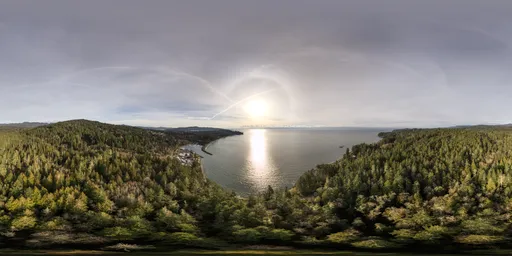 Sunny Cloudy Day Aerial Coast