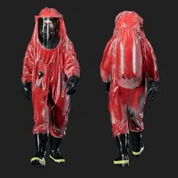Hazmat Specialist Walking Pose Red