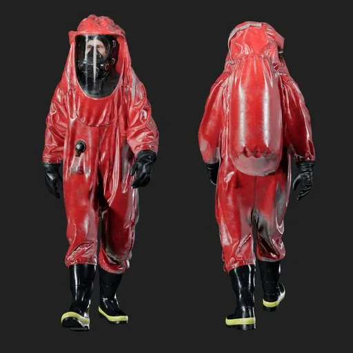Hazmat Specialist Walking Pose Red
