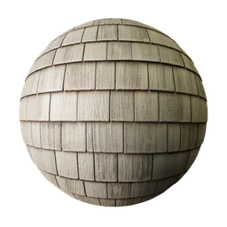 High-quality 2K PBR wooden shingle texture suitable for Blender 3D and other 3D applications with detailed displacement.