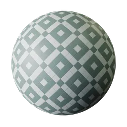 Lime square geometric tile texture for Blender 3D, ideal for PBR material creation in digital rendering.
