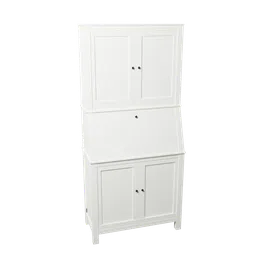 Realistic white wooden cabinet 3D model for interior design, optimized for Blender rendering.