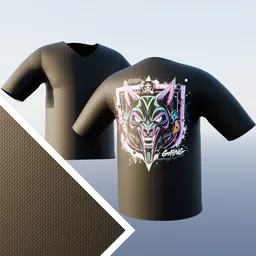 Graphic T-Shirt  - Neon Wolf Design