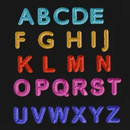 Alphabet balloons with blowing Animation