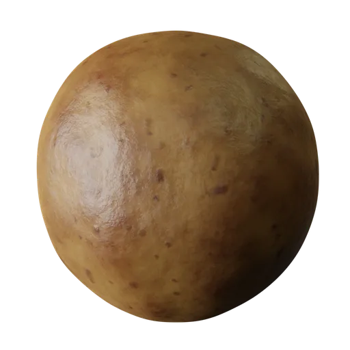 Realistic 3D potato texture for Blender, ideal for artists needing food PBR materials.