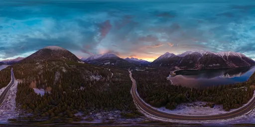 Twilight Sunset Mountain Valley