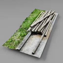 Stacked Wooden Poles