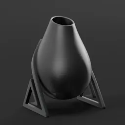 Footed bulb shaped vase