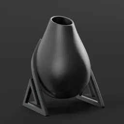 Footed bulb shaped vase