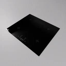 Highly detailed 3D model of a modern induction cooktop for Blender rendering, featuring realistic textures and controls.