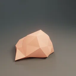 Low-poly 3D rock model with shading, optimal for Blender graphics in environmental design.