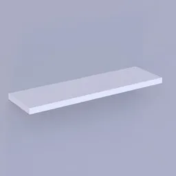 Minimalist white 3D shelf model, ideal for interior design in Blender 3D, showcasing clean lines and modern style.