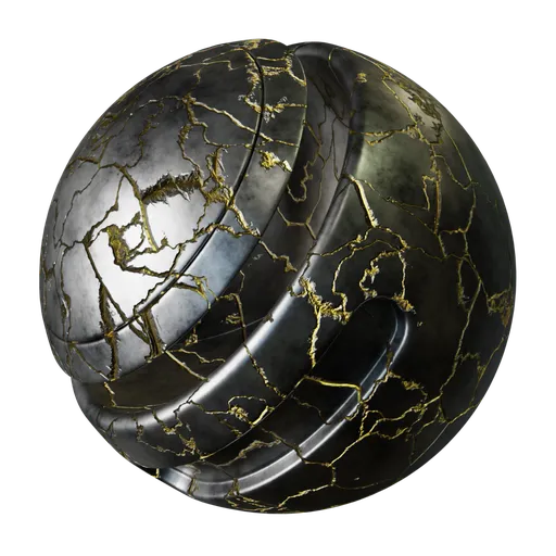 Cracked Rock With Gold