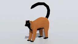 Low Poly Red Ruffed Lemur
