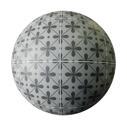 Decorated tile Black and White Fantasy