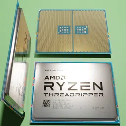 Detailed 3D model of the AMD Ryzen Threadripper 2920X CPU for Blender rendering.