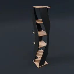 Sculptural Twisted Bookcase