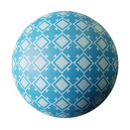 High-quality ceramic 3D material with intricate blue pattern for Blender, available in 2K and 4K textures for realistic floor rendering.