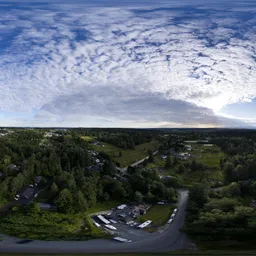 Aerial Cloudy Sunset