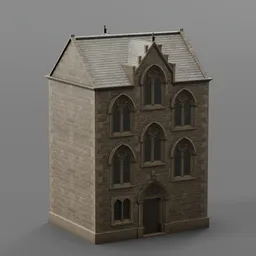 Simple Low Poly Gothic Building