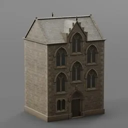 Simple Low Poly Gothic Building