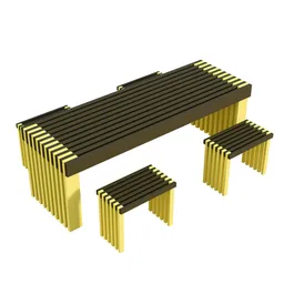 FortaLine Outdoor Slatted Table Set