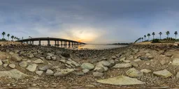 Seaside reef at sunset