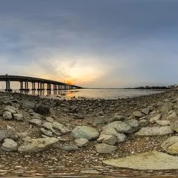 Seaside reef at sunset