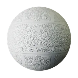 High-resolution seamless Victorian anaglypta paper texture for PBR material in 3D modeling, featuring elegant embossed patterns.