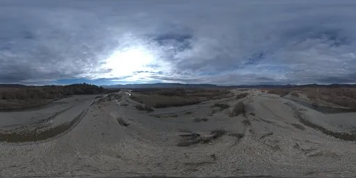 Overcast Day Over a Riverbed